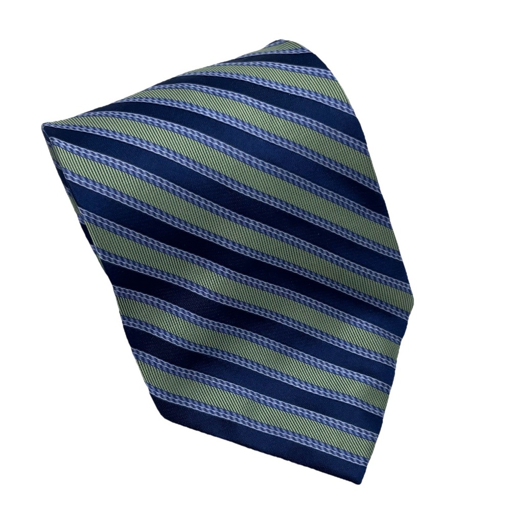 Joseph & Feiss International Men's Tie 100% Silk‎ Blue Green Striped Beautiful